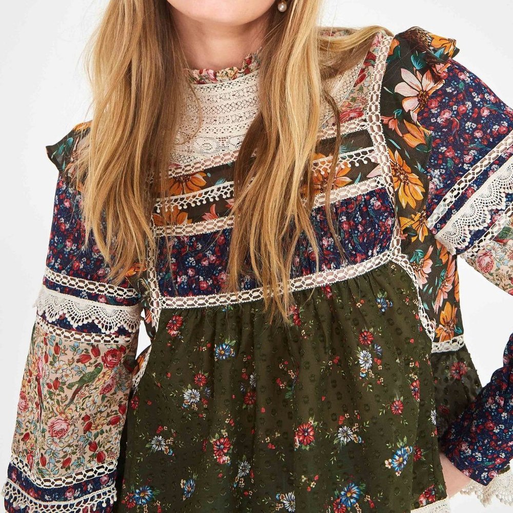 Farm Rio Mixed Liberty Blouse Size M
